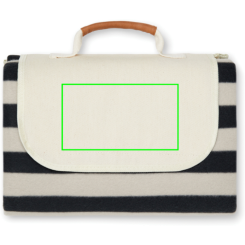 VINGA Alba große GRS rPET Picknickdecke schwarz bedrucken, Art.-Nr. V4590001