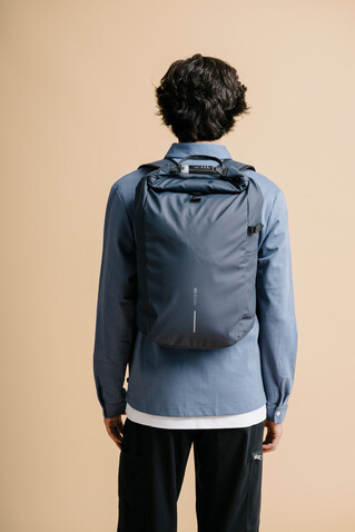 Urban wasserabweisender Anti-Diebstahl Rucksack navy blau, schwarz bedrucken, Art.-Nr. P706.2825