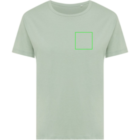 IQONIQ Yala Damen T-Shirt aus recycelter Baumwolle Iceberg green bedrucken, Art.-Nr. T4100.023.L