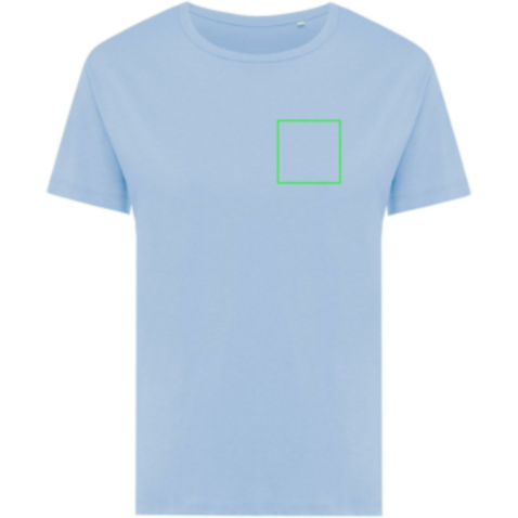 IQONIQ Yala Damen T-Shirt aus recycelter Baumwolle sky blue bedrucken, Art.-Nr. T4100.022.XL