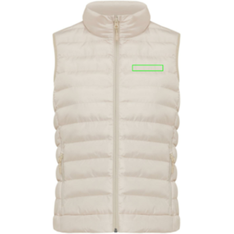 IQONIQ Meru Damen Bodywarmer aus recyceltem Polyester beige bedrucken, Art.-Nr. T4702.030.XXXL