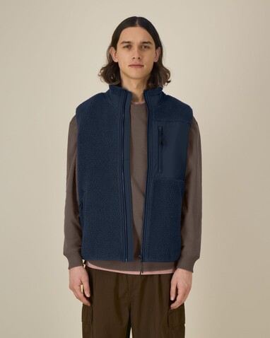 Liner - Die Unisex-Sherpaweste - French Navy - XS bedrucken, Art.-Nr. STJU249C727XS