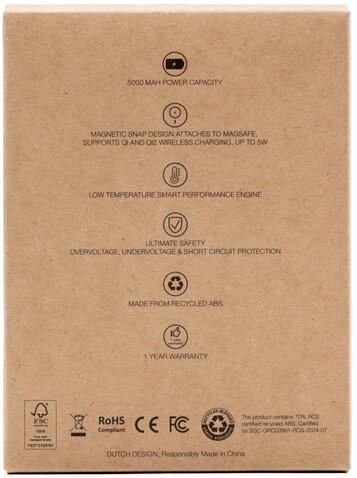 BrandCharger Powercharge Air kabellose Powerbank – Schwarz bedrucken, Art.-Nr. 001999097_1306463