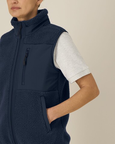Liner - Die Unisex-Sherpaweste - French Navy - L bedrucken, Art.-Nr. STJU249C7271L