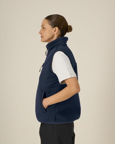 Liner - Die Unisex-Sherpaweste - French Navy - S bedrucken, Art.-Nr. STJU249C7271S
