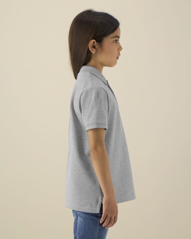 Mini Sprinter - Das Iconic Kinder-Polo - Heather Grey - 5-6/110-116cm bedrucken, Art.-Nr. STPK908C25005