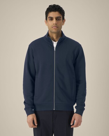 Trailer 2.0 - Das Unisex-Sweatshirt mit Reißverschluss und Stehkragen - French Navy - M bedrucken, Art.-Nr. STSU253C7271M