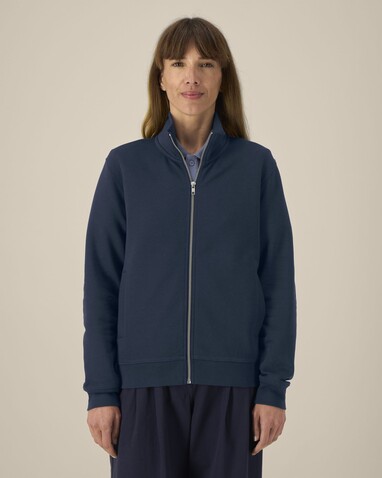 Trailer 2.0 - Das Unisex-Sweatshirt mit Reißverschluss und Stehkragen - French Navy - M bedrucken, Art.-Nr. STSU253C7271M