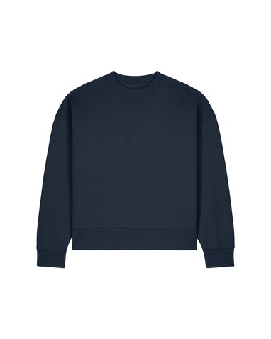 Ryler - Das Boxy Rundhals-Unisex-Sweatshirt aus recycelter Baumwolle - French Navy - 3XL bedrucken, Art.-Nr. STSU255C7273X