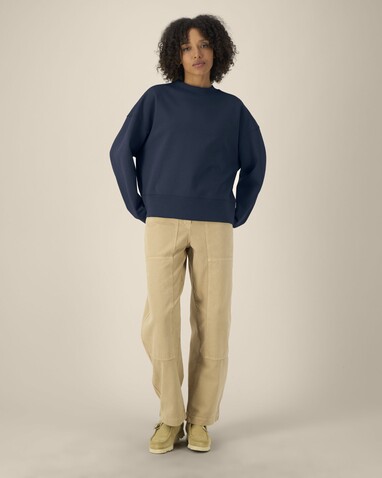 Ryler - Das Boxy Rundhals-Unisex-Sweatshirt aus recycelter Baumwolle - French Navy - L bedrucken, Art.-Nr. STSU255C7271L