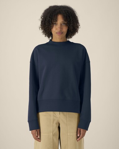 Ryler - Das Boxy Rundhals-Unisex-Sweatshirt aus recycelter Baumwolle - French Navy - S bedrucken, Art.-Nr. STSU255C7271S