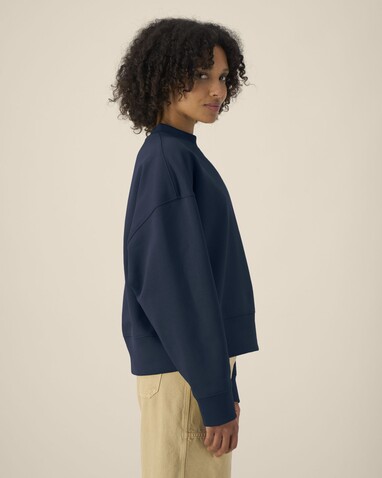 Ryler - Das Boxy Rundhals-Unisex-Sweatshirt aus recycelter Baumwolle - French Navy - L bedrucken, Art.-Nr. STSU255C7271L