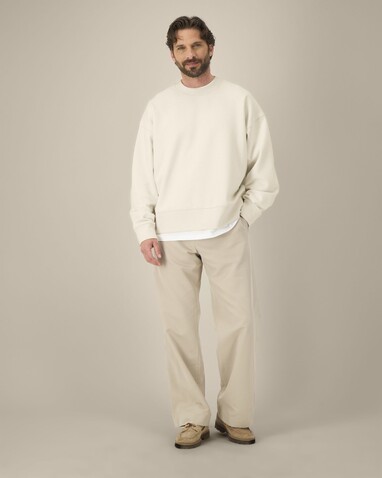 Ryler - Das Boxy Rundhals-Unisex-Sweatshirt aus recycelter Baumwolle - Natural Raw - XXL bedrucken, Art.-Nr. STSU255C0542X