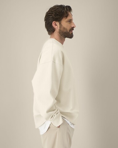 Ryler - Das Boxy Rundhals-Unisex-Sweatshirt aus recycelter Baumwolle - Natural Raw - XXL bedrucken, Art.-Nr. STSU255C0542X