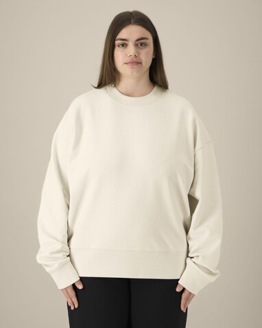 Ryler - Das Boxy Rundhals-Unisex-Sweatshirt aus recycelter Baumwolle - Natural Raw - XXL bedrucken, Art.-Nr. STSU255C0542X