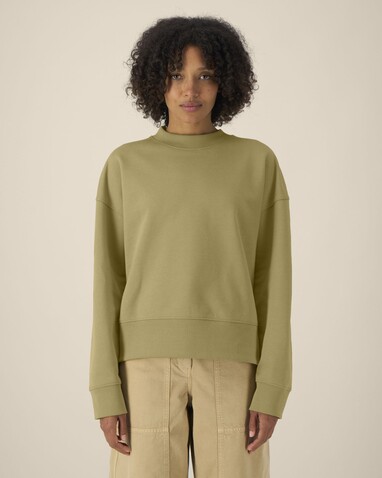 Ryler - Das Boxy Rundhals-Unisex-Sweatshirt aus recycelter Baumwolle - Faded Olive - XS bedrucken, Art.-Nr. STSU255C153XS