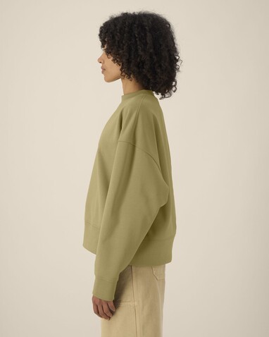 Ryler - Das Boxy Rundhals-Unisex-Sweatshirt aus recycelter Baumwolle - Faded Olive - L bedrucken, Art.-Nr. STSU255C1531L