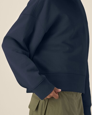 Voicer - Der Boxy Unisex-Hoodie aus recycelter Baumwolle - French Navy - XL bedrucken, Art.-Nr. STSU256C7271X