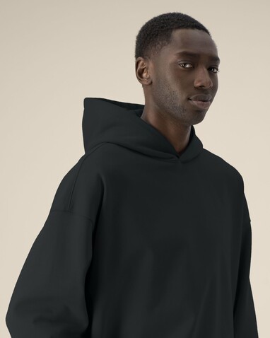 Voicer - Der Boxy Unisex-Hoodie aus recycelter Baumwolle - Black - XS bedrucken, Art.-Nr. STSU256C002XS