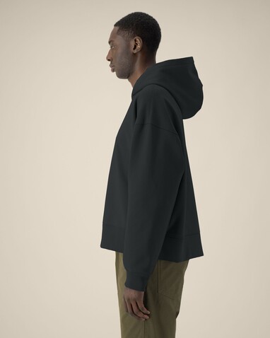 Voicer - Der Boxy Unisex-Hoodie aus recycelter Baumwolle - Black - M bedrucken, Art.-Nr. STSU256C0021M