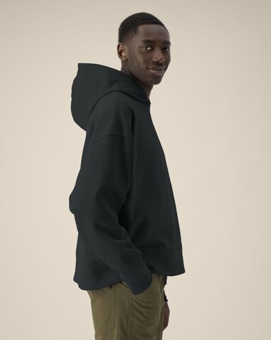 Voicer - Der Boxy Unisex-Hoodie aus recycelter Baumwolle - Black - XL bedrucken, Art.-Nr. STSU256C0021X