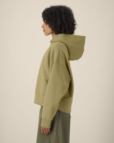 Voicer - Der Boxy Unisex-Hoodie aus recycelter Baumwolle - Faded Olive - M bedrucken, Art.-Nr. STSU256C1531M