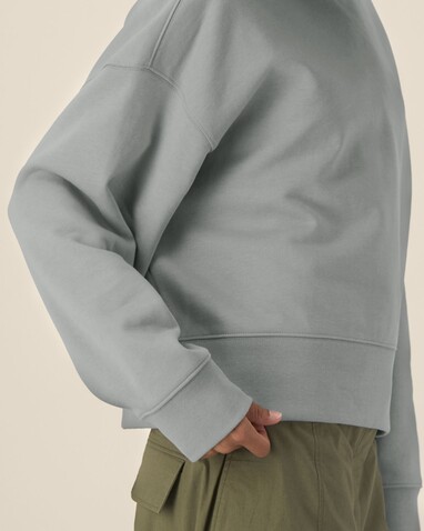 Voicer - Der Boxy Unisex-Hoodie aus recycelter Baumwolle - Misty Grey - XXS bedrucken, Art.-Nr. STSU256C1382S