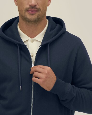 Astor - Der Unisex-Zip-Hoodie aus Baumwolle-TENCEL™ Modal - French Navy - XS bedrucken, Art.-Nr. STSU261C727XS