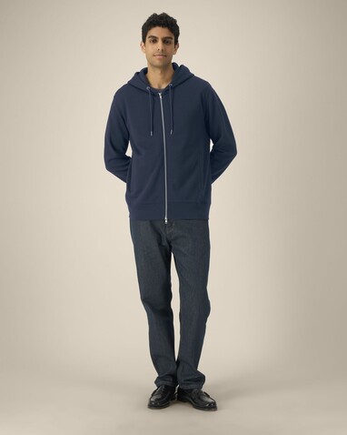 Astor - Der Unisex-Zip-Hoodie aus Baumwolle-TENCEL™ Modal - French Navy - XS bedrucken, Art.-Nr. STSU261C727XS