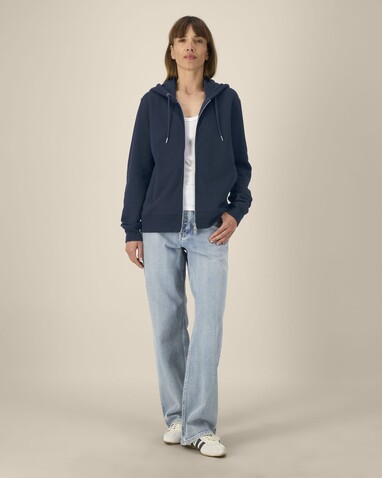 Astor - Der Unisex-Zip-Hoodie aus Baumwolle-TENCEL™ Modal - French Navy - S bedrucken, Art.-Nr. STSU261C7271S