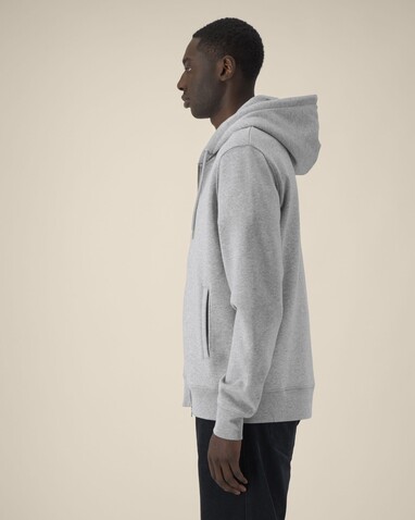 Astor - Der Unisex-Zip-Hoodie aus Baumwolle-TENCEL™ Modal - Heather Grey - XS bedrucken, Art.-Nr. STSU261C250XS