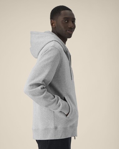 Astor - Der Unisex-Zip-Hoodie aus Baumwolle-TENCEL™ Modal - Heather Grey - XXL bedrucken, Art.-Nr. STSU261C2502X