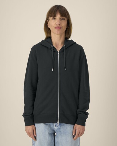 Astor - Der Unisex-Zip-Hoodie aus Baumwolle-TENCEL™ Modal - Black - XXS bedrucken, Art.-Nr. STSU261C0022S