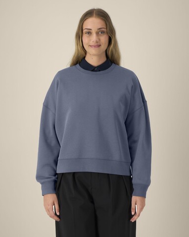 Stella Alma - Das Iconic Damen-Rundhals-Sweatshirt - Blue Grey - M bedrucken, Art.-Nr. STSW212C1561M