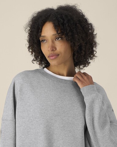 Stella Lianna - Das Damen-Rundhals-Sweatshirt aus Baumwolle-TENCEL™ Modal - Heather Grey - XXL bedrucken, Art.-Nr. STSW262C2502X