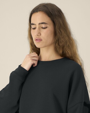 Stella Lianna - Das Damen-Rundhals-Sweatshirt aus Baumwolle-TENCEL™ Modal - Black - M bedrucken, Art.-Nr. STSW262C0021M