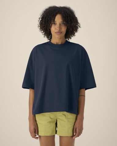 Hypster - Das Unisex-T-Shirt Boxy aus recycelter Baumwolle - French Navy - 3XL bedrucken, Art.-Nr. STTU258C7273X