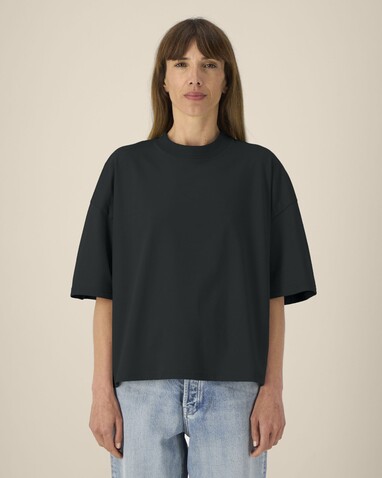 Hypster - Das Unisex-T-Shirt Boxy aus recycelter Baumwolle - Black - XXS bedrucken, Art.-Nr. STTU258C0022S