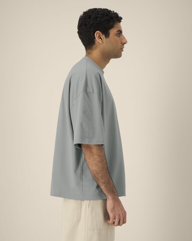 Hypster - Das Unisex-T-Shirt Boxy aus recycelter Baumwolle - Misty Grey - XS bedrucken, Art.-Nr. STTU258C138XS