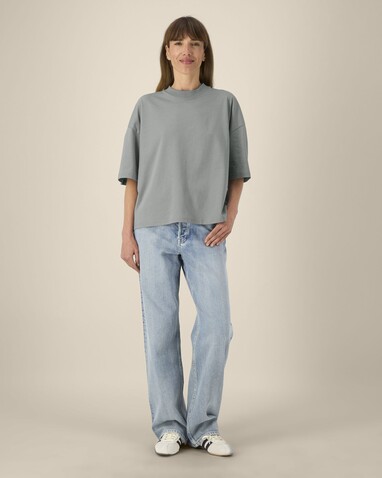 Hypster - Das Unisex-T-Shirt Boxy aus recycelter Baumwolle - Misty Grey - XS bedrucken, Art.-Nr. STTU258C138XS