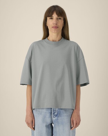 Hypster - Das Unisex-T-Shirt Boxy aus recycelter Baumwolle - Misty Grey - S bedrucken, Art.-Nr. STTU258C1381S