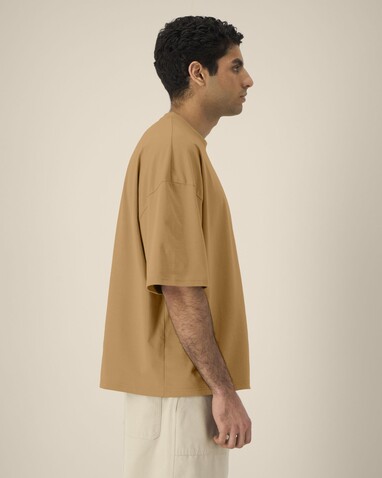 Hypster - Das Unisex-T-Shirt Boxy aus recycelter Baumwolle - Grounded Beige - XXL bedrucken, Art.-Nr. STTU258C1522X