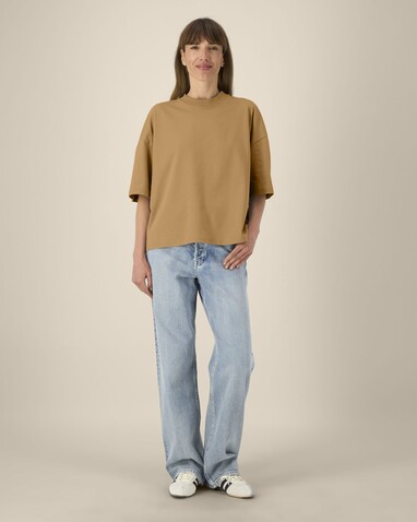 Hypster - Das Unisex-T-Shirt Boxy aus recycelter Baumwolle - Grounded Beige - XXL bedrucken, Art.-Nr. STTU258C1522X