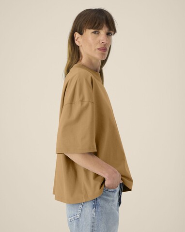 Hypster - Das Unisex-T-Shirt Boxy aus recycelter Baumwolle - Grounded Beige - S bedrucken, Art.-Nr. STTU258C1521S