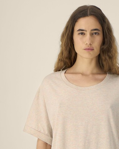Stella Collider - Das Oversized Damen-T-Shirt mit gekrempelten Ärmeln - Heather Rainbow - L bedrucken, Art.-Nr. STTW089C0841L