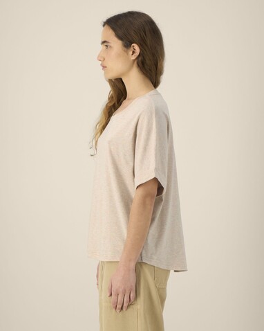 Stella Collider - Das Oversized Damen-T-Shirt mit gekrempelten Ärmeln - Heather Rainbow - L bedrucken, Art.-Nr. STTW089C0841L