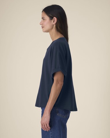 Stella Collider - Das Oversized Damen-T-Shirt mit gekrempelten Ärmeln - French Navy - XL bedrucken, Art.-Nr. STTW089C7271X Stella Collider - Das Oversized Damen-T-Shirt mit gekrempelten Ärmeln - French Navy - XL bedrucken, Art.-Nr. STTW089C7271X