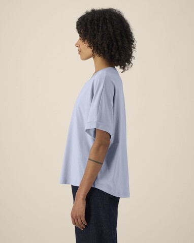 Stella Collider - Das Oversized Damen-T-Shirt mit gekrempelten Ärmeln - Serene Blue - XS bedrucken, Art.-Nr. STTW089C057XS Stella Collider - Das Oversized Damen-T-Shirt mit gekrempelten Ärmeln - Serene Blue - XS bedrucken, Art.-Nr. STTW089C057XS