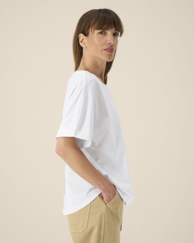 Stella Collider - Das Oversized Damen-T-Shirt mit gekrempelten Ärmeln - White - S bedrucken, Art.-Nr. STTW089C0011S Stella Collider - Das Oversized Damen-T-Shirt mit gekrempelten Ärmeln - White - S bedrucken, Art.-Nr. STTW089C0011S