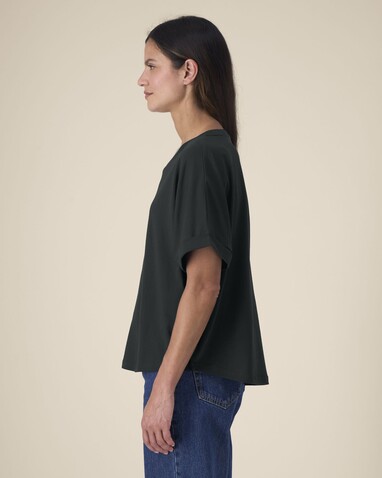 Stella Collider - Das Oversized Damen-T-Shirt mit gekrempelten Ärmeln - Black - XL bedrucken, Art.-Nr. STTW089C0021X Stella Collider - Das Oversized Damen-T-Shirt mit gekrempelten Ärmeln - Black - XL bedrucken, Art.-Nr. STTW089C0021X